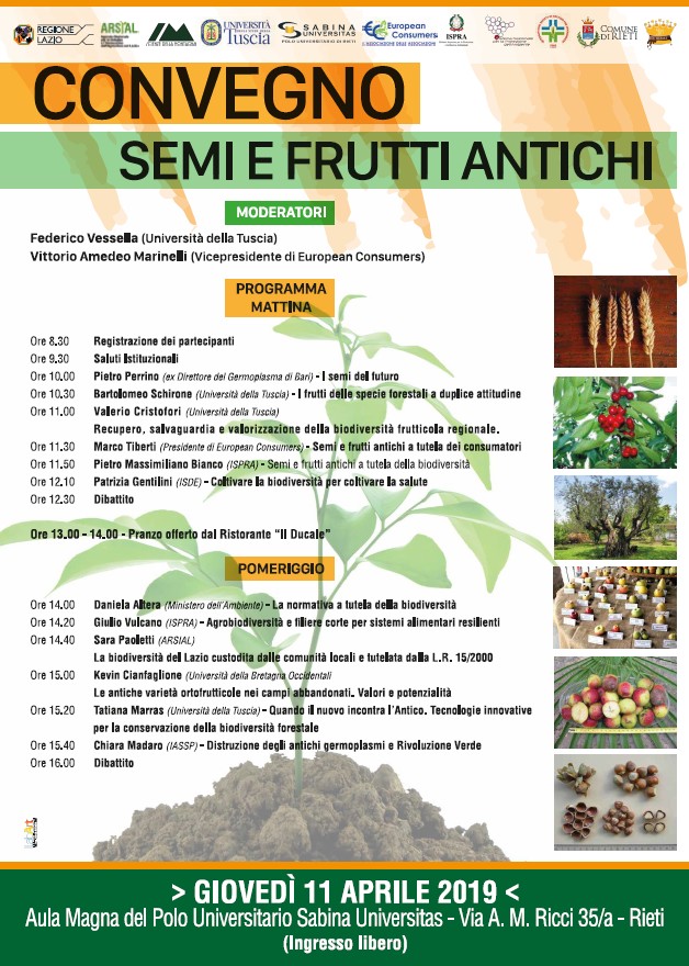 Successo del Convegno Frutti e Semi Antichi (Rieti, Sabina Universitas, 11 aprile 2019)